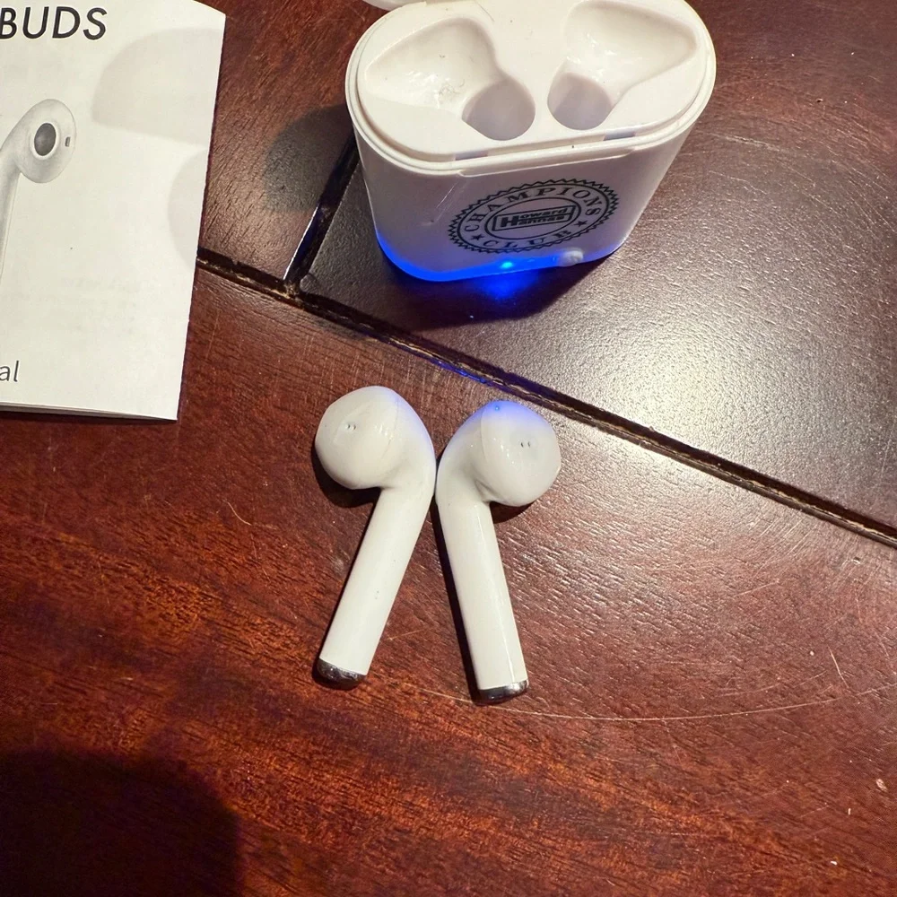 White Wireless Earbuds with Charging Case